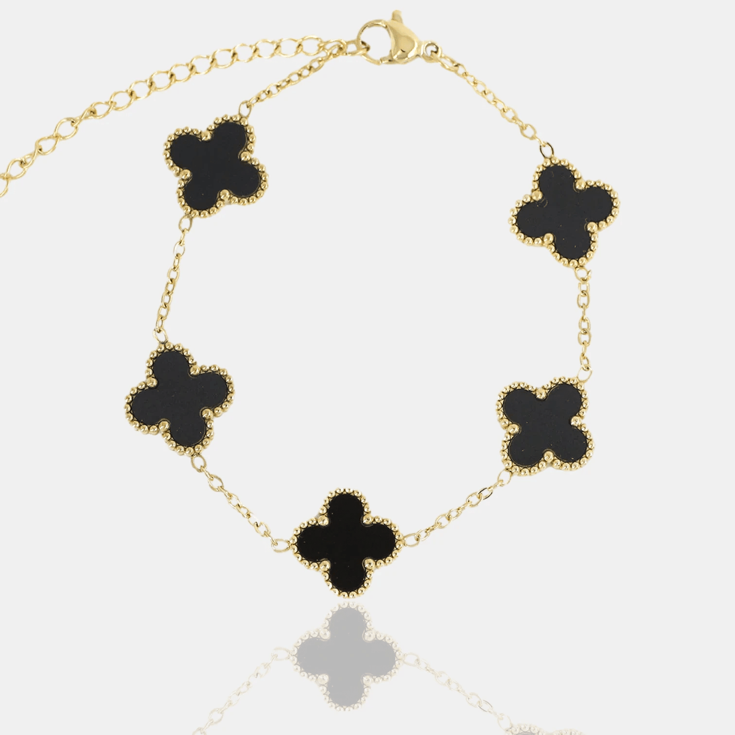 BRAZALETE CLOVER - GOLD ONIX - ATHEREOS