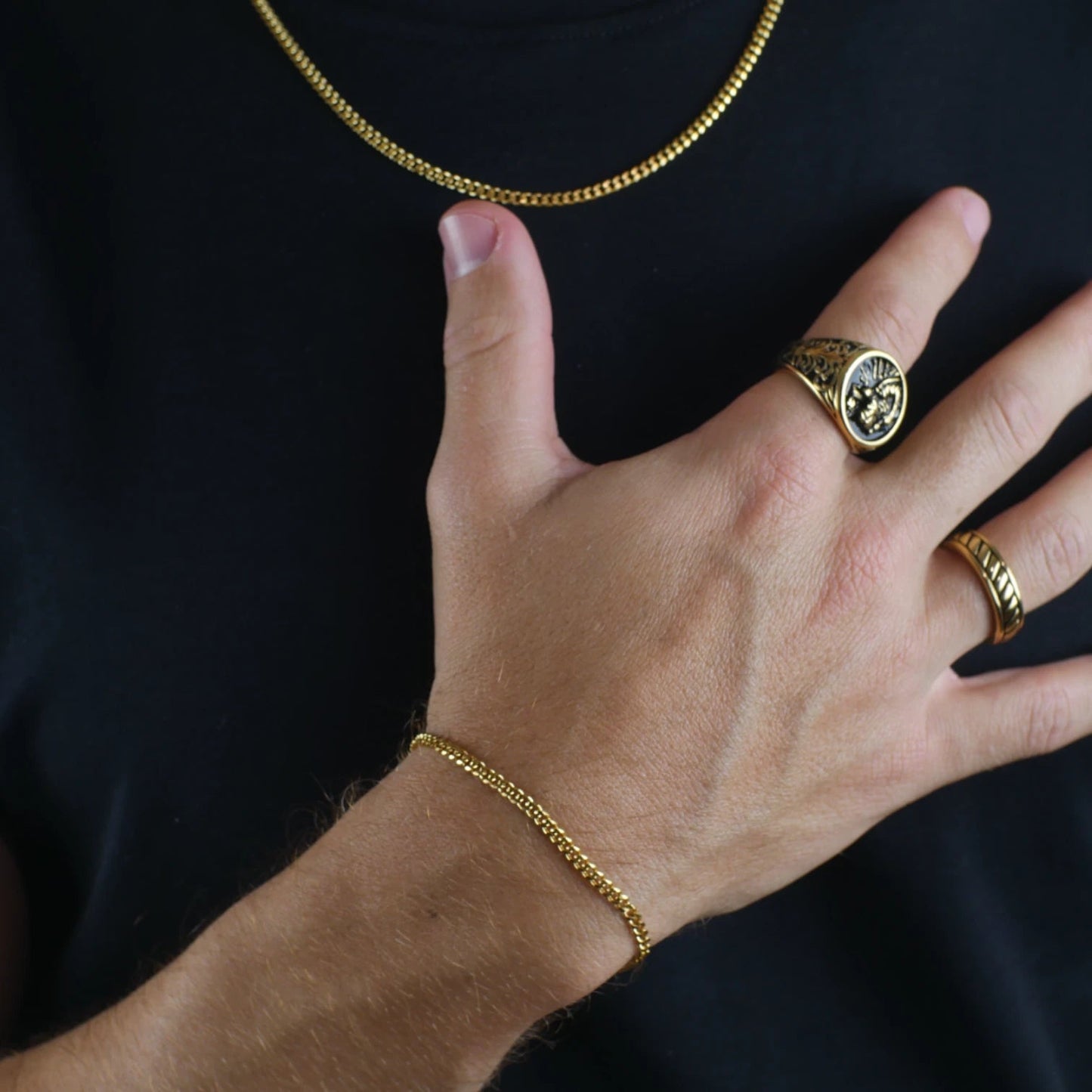 BRAZALETE CUBANO - GOLD 3MM - ATHEREOS