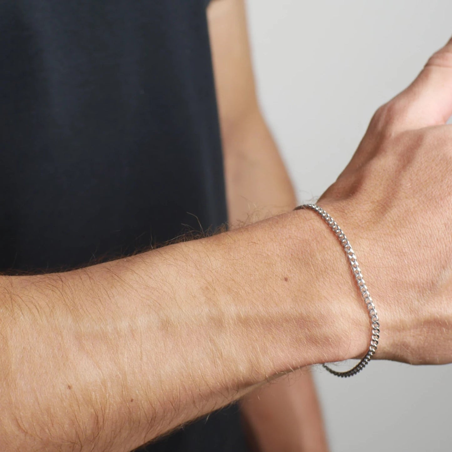 BRAZALETE CUBANO - SILVER 3MM - ATHEREOS