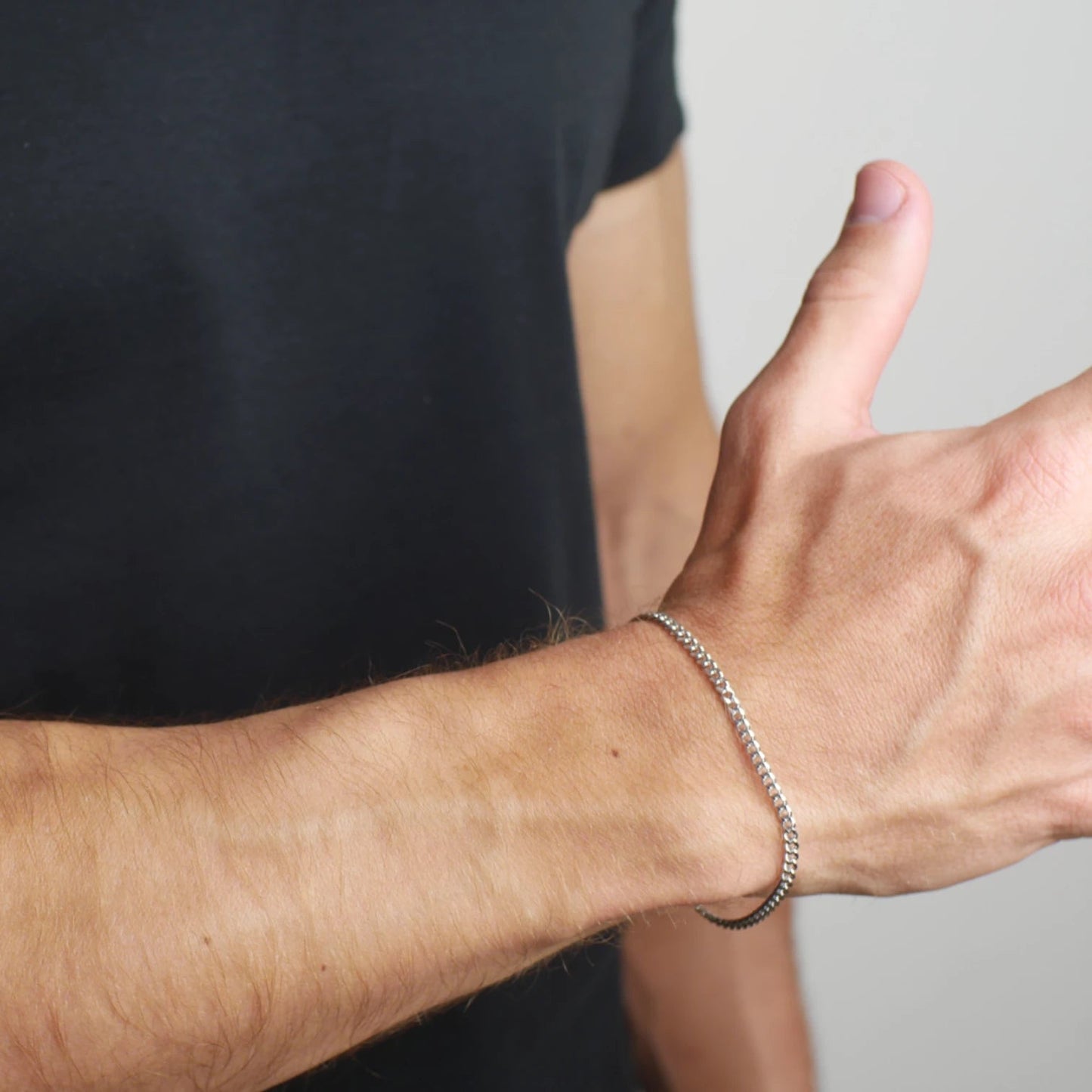 BRAZALETE CUBANO - SILVER 3MM - ATHEREOS