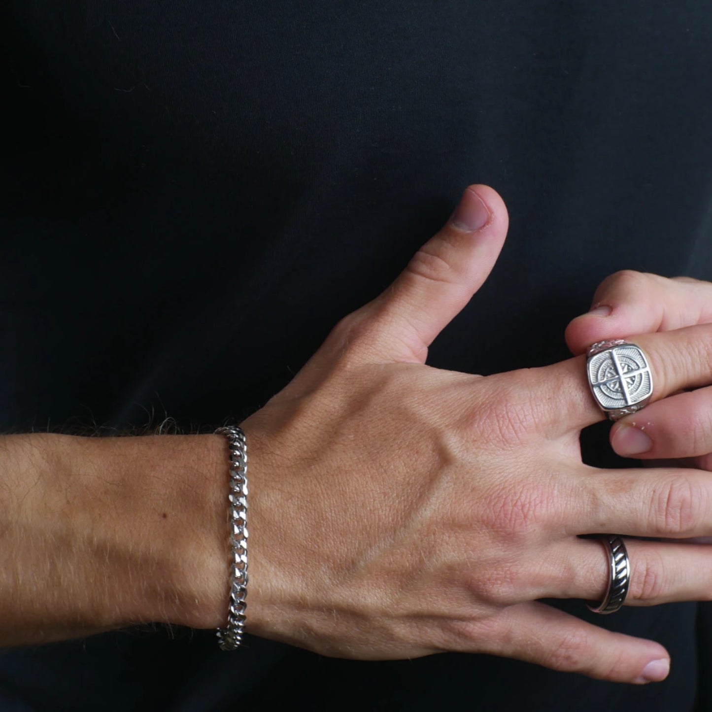 BRAZALETE CUBANO - SILVER 5MM - ATHEREOS