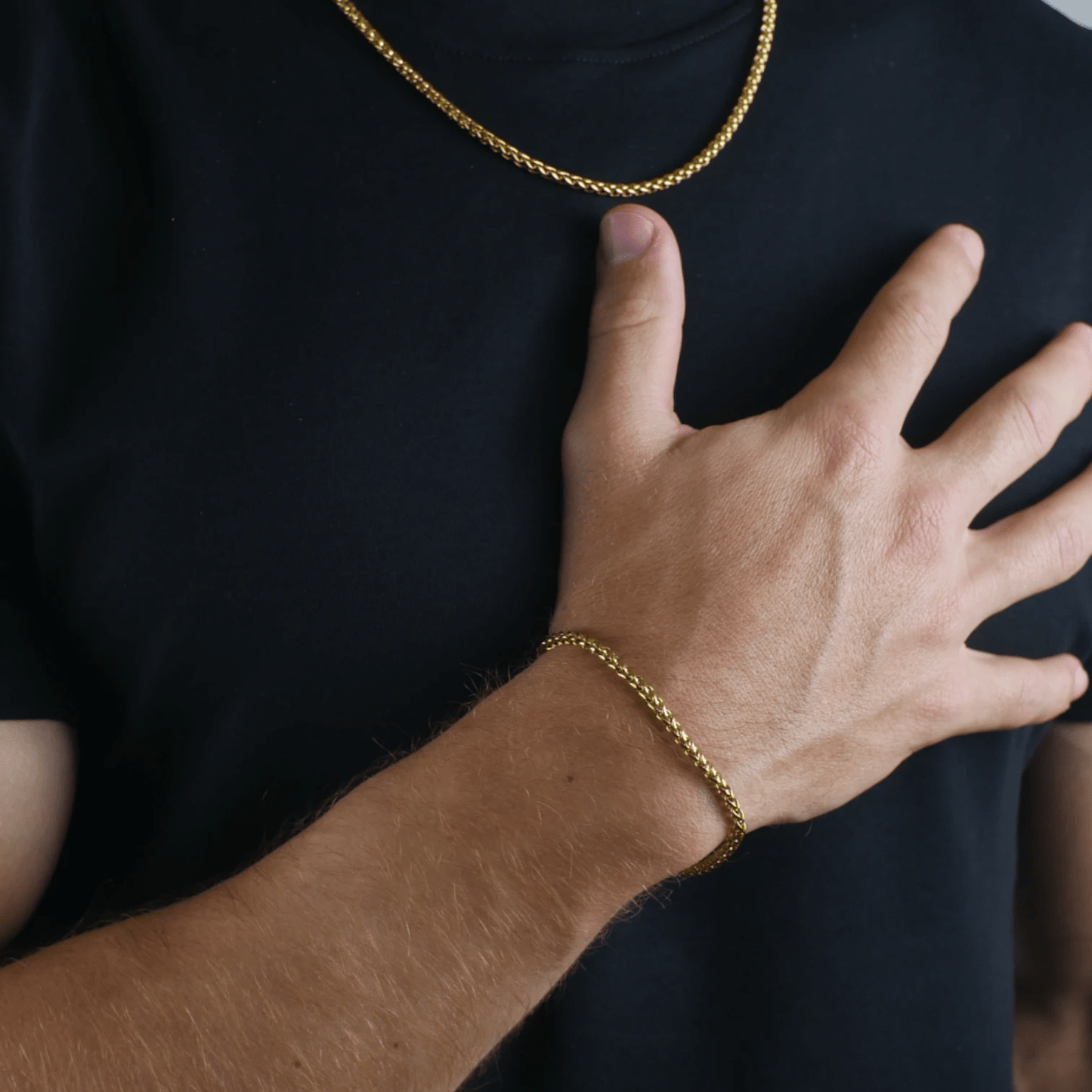 BRAZALETE ESPIGA - GOLD 3MM - ATHEREOS