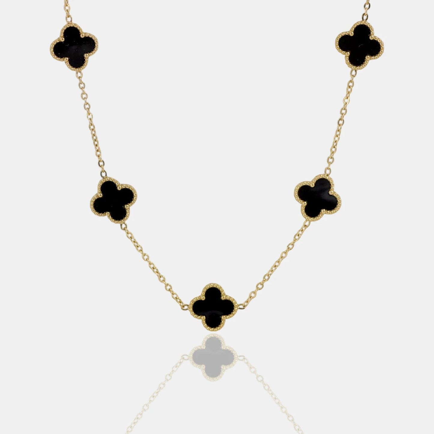COLLAR CLOVER - GOLD ONIX - ATHEREOS