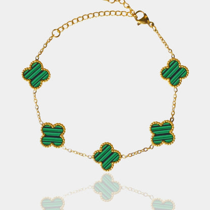 BRAZALETE CLOVER - GOLD MALAQUITA - ATHEREOS