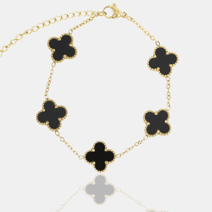 BRAZALETE CLOVER - GOLD ONIX - ATHEREOS