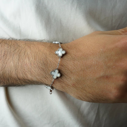 BRAZALETE CLOVER - SILVER NACAR - ATHEREOS