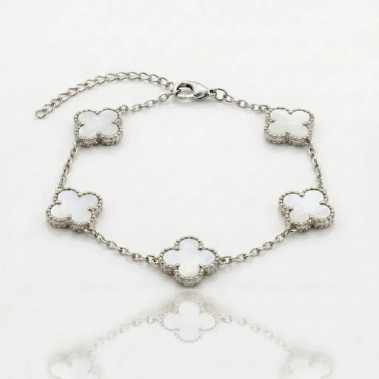 BRAZALETE CLOVER - SILVER NACAR - Athereos