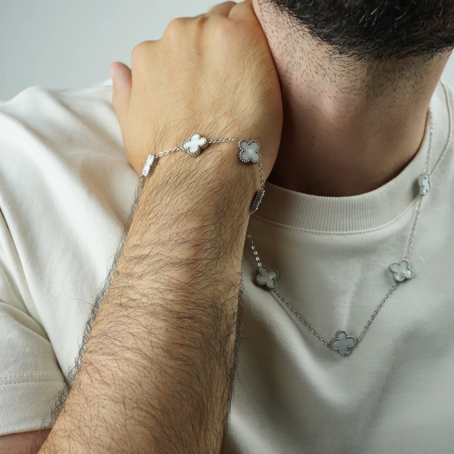 BRAZALETE CLOVER - SILVER NACAR - ATHEREOS