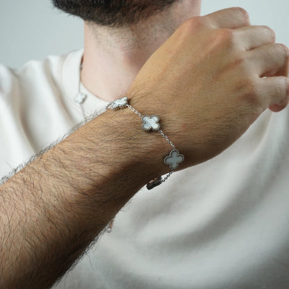 BRAZALETE CLOVER - SILVER NACAR - ATHEREOS