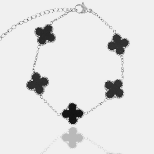 BRAZALETE CLOVER - SILVER ONIX - ATHEREOS