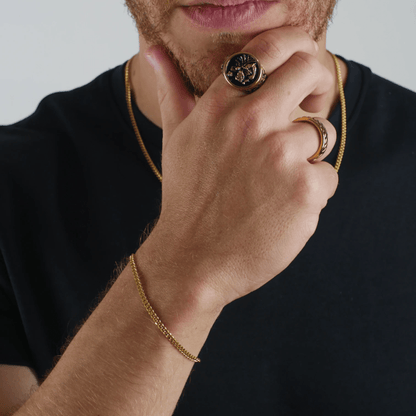 BRAZALETE CUBANO - GOLD 3MM - ATHEREOS