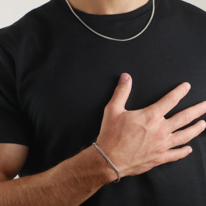 BRAZALETE CUBANO - SILVER 3MM - ATHEREOS