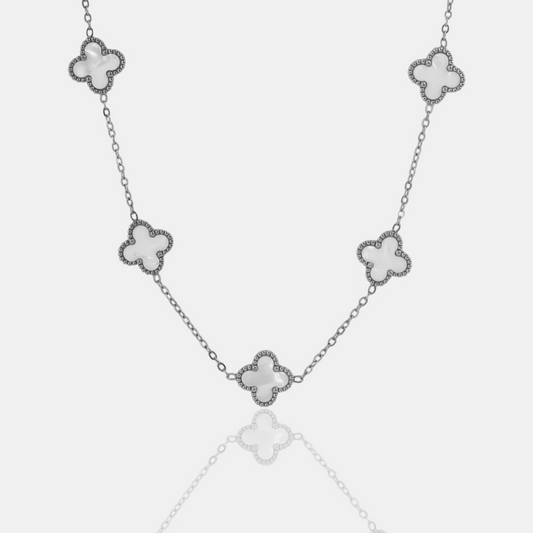 COLLAR CLOVER - SILVER NACAR