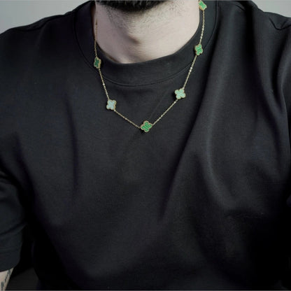 COLLAR CLOVER - GOLD MALAQUITA - ATHEREOS