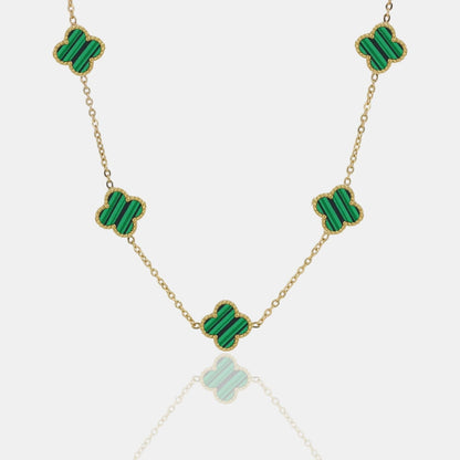 COLLAR CLOVER - GOLD MALAQUITA - ATHEREOS