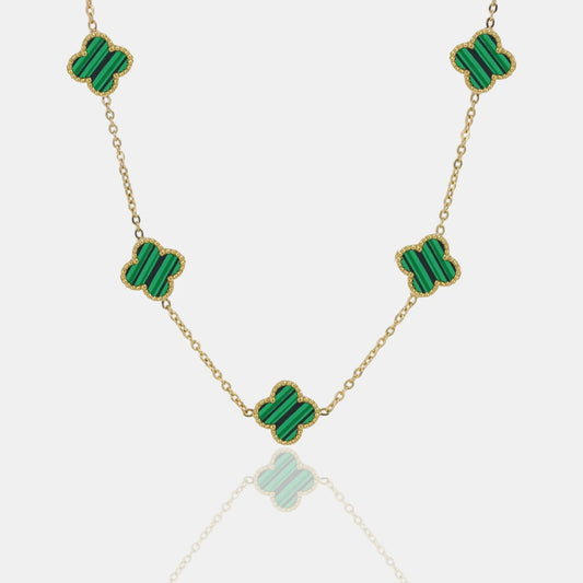 COLLAR CLOVER - GOLD MALAQUITA - ATHEREOS