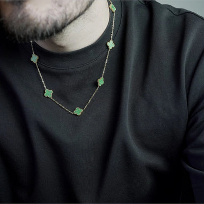 COLLAR CLOVER - GOLD MALAQUITA - ATHEREOS