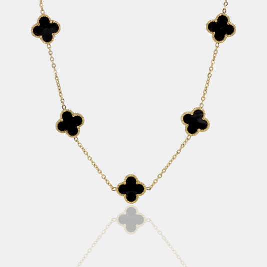 COLLAR CLOVER - GOLD ONIX - ATHEREOS