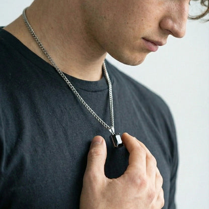 COLLAR ONYX - SILVER - ATHEREOS