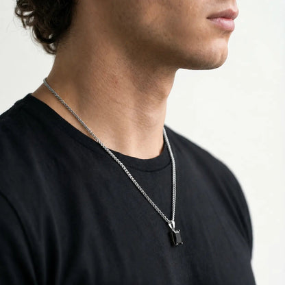 COLLAR ONYX - SILVER - Athereos