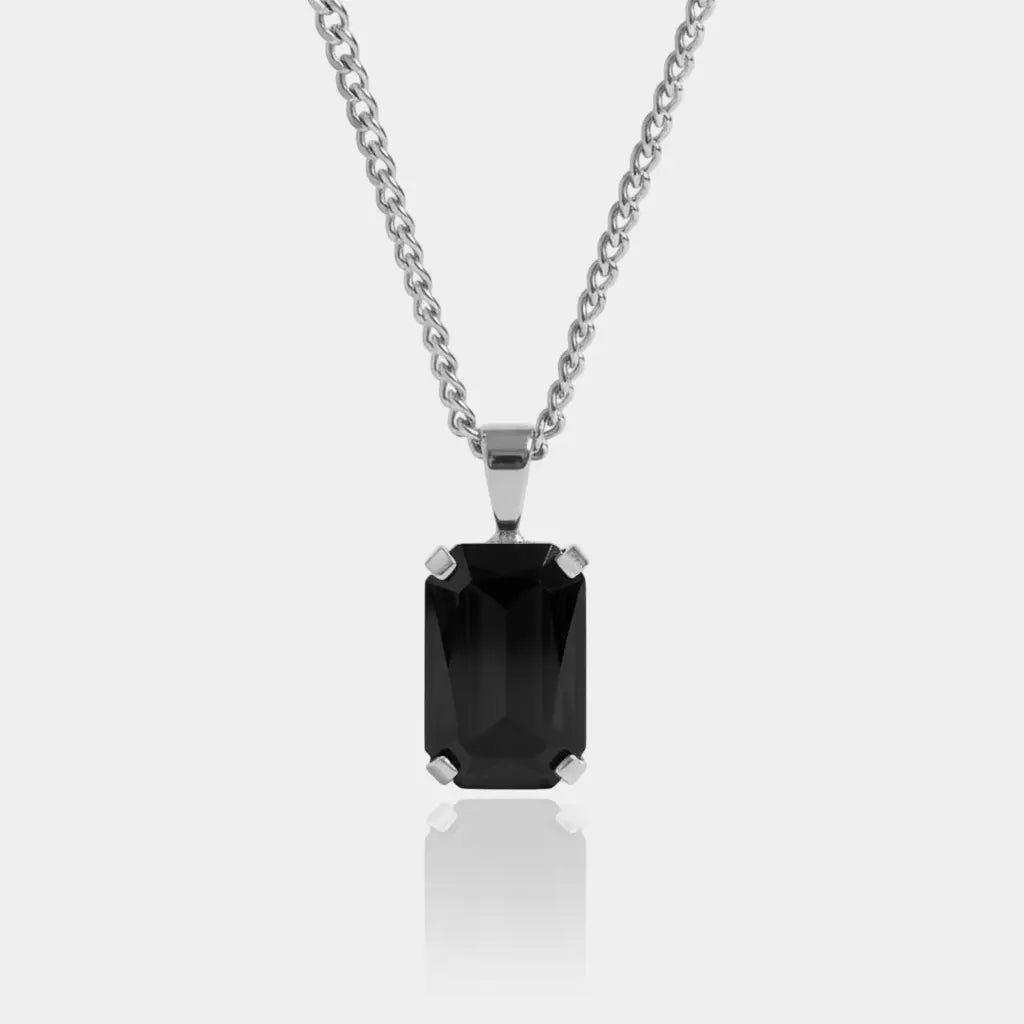 COLLAR ONYX - SILVER - ATHEREOS