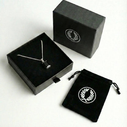 COLLAR ONYX - SILVER - ATHEREOS