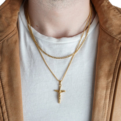 SET CRUCIFIJO - GOLD 3MM - ATHEREOS