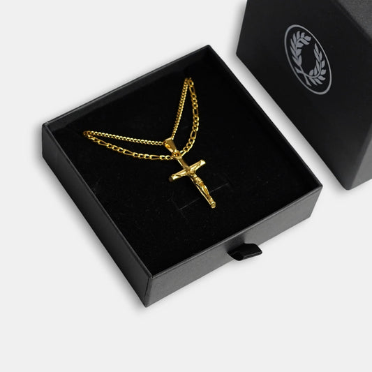 SET CRUCIFIJO - GOLD 3MM - ATHEREOS