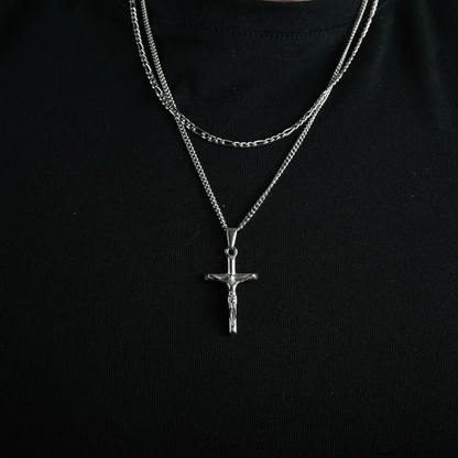 SET CRUCIFIJO - SILVER 3MM - ATHEREOS