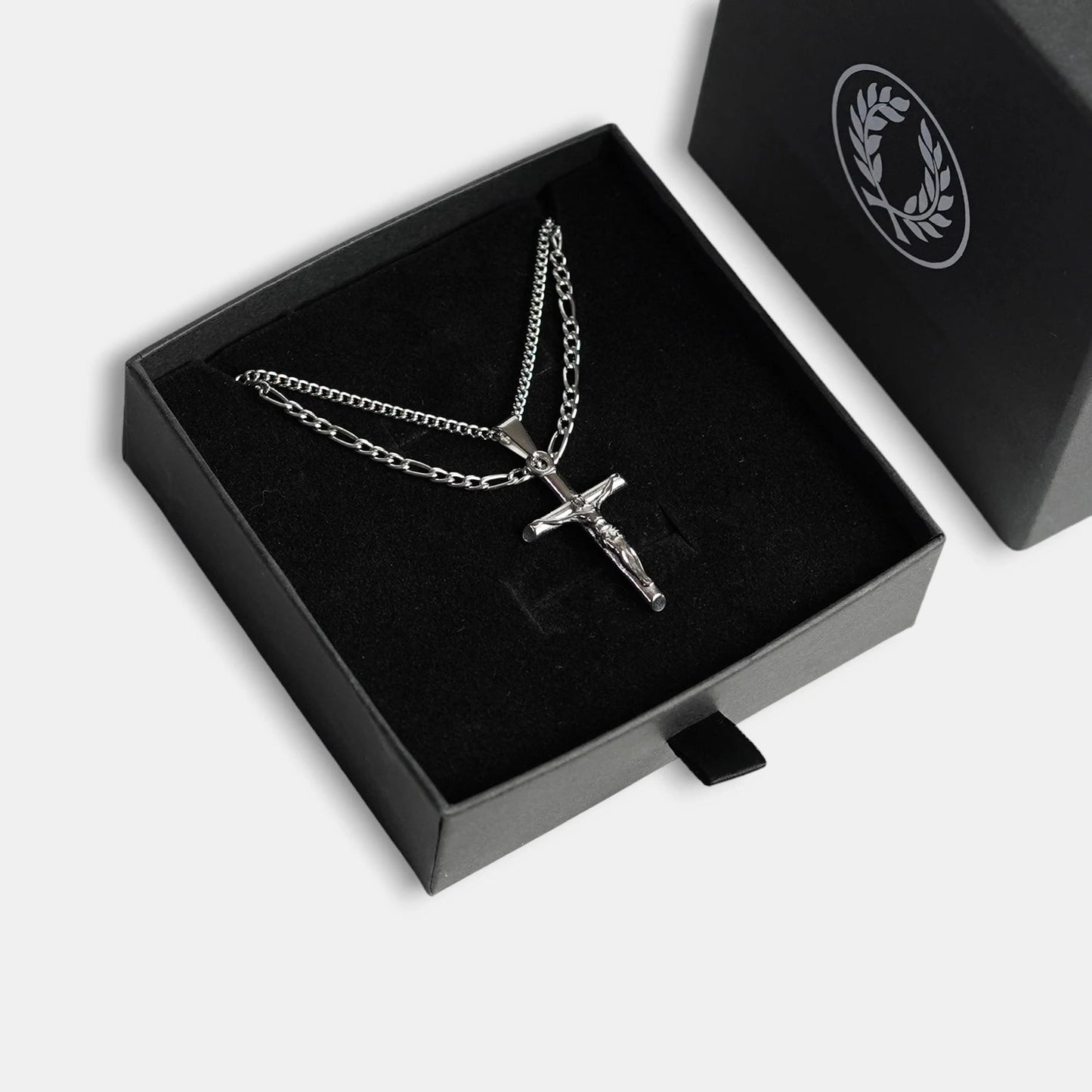 SET CRUCIFIJO - SILVER 3MM - ATHEREOS