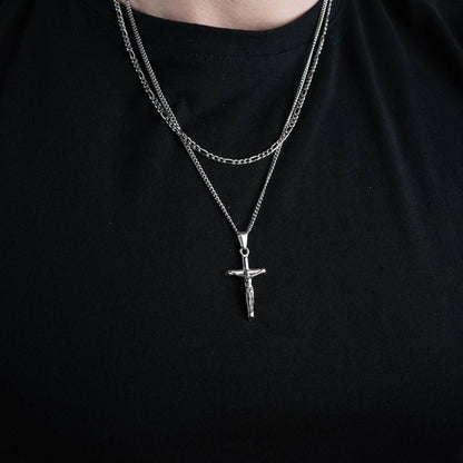 SET CRUCIFIJO - SILVER 3MM - ATHEREOS