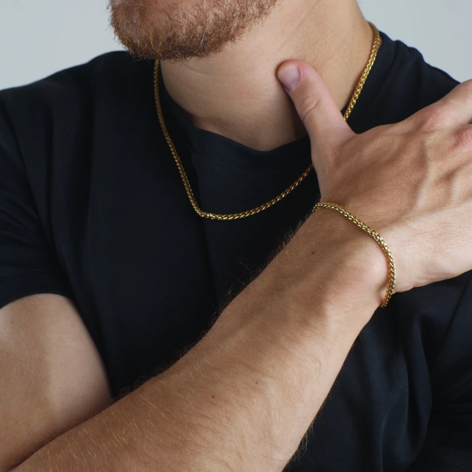 SET ESPIGA - GOLD 3MM - ATHEREOS